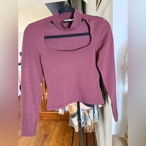 Aritzia Babaton Florine sculpt knit maroon/ burgundy size M